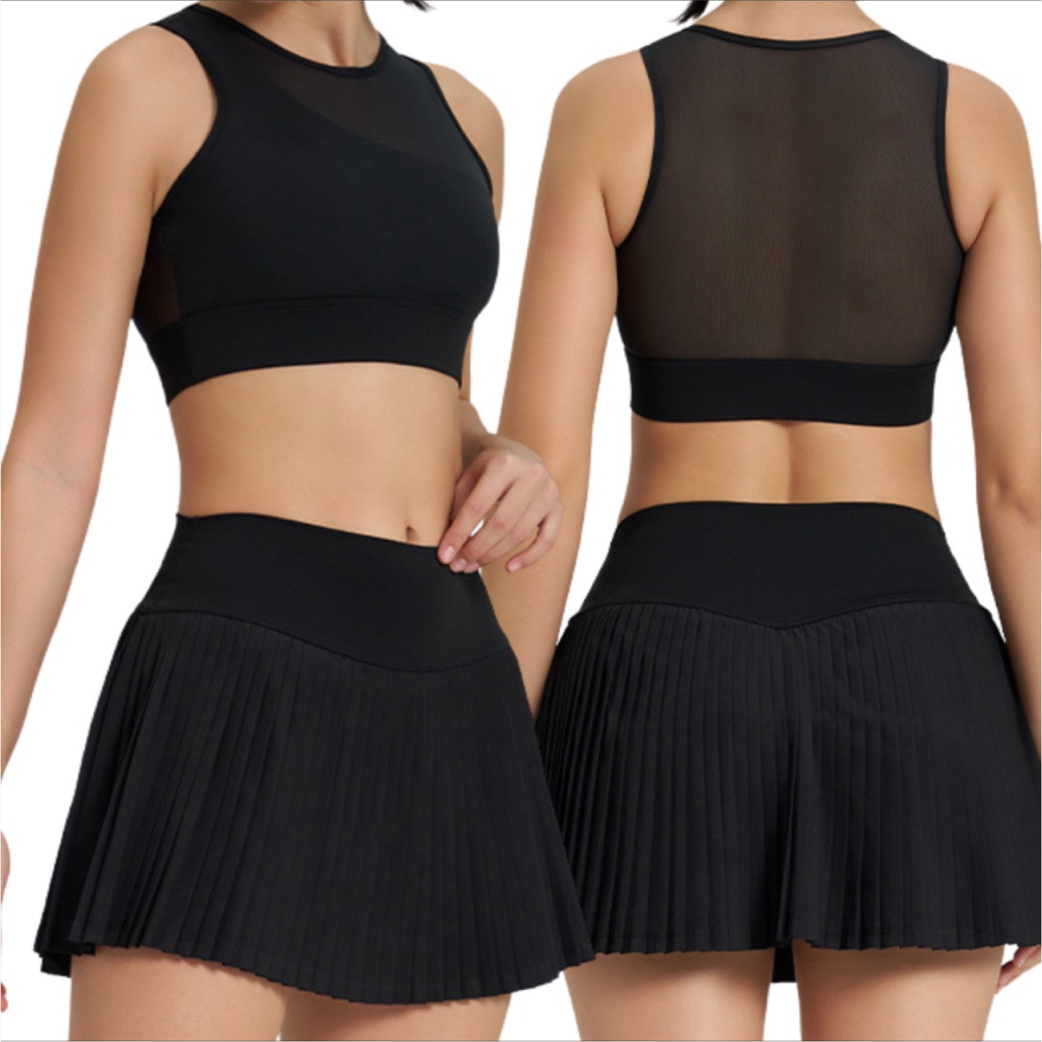 Set de Falda con Transparencias - Negro