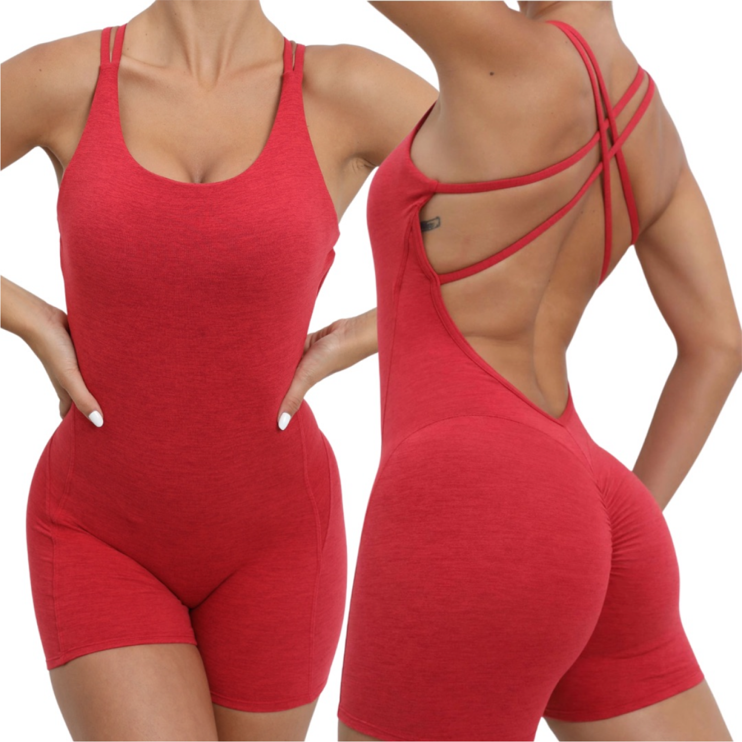 Enterizo Corto Textil Faja - Rojo