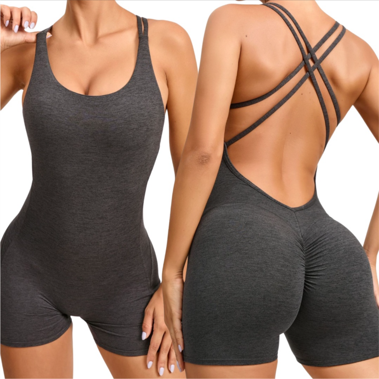 Enterizo Corto Textil Faja - Gris