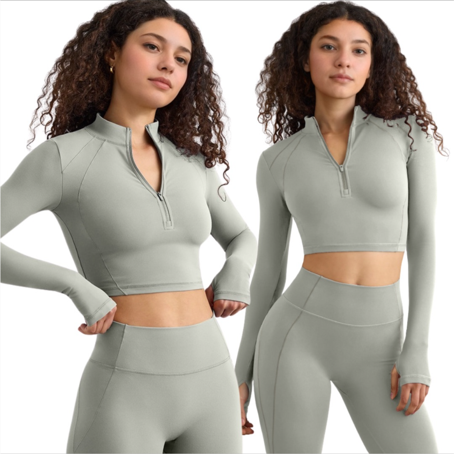 Set Sudadera Crop + Legging - Gris