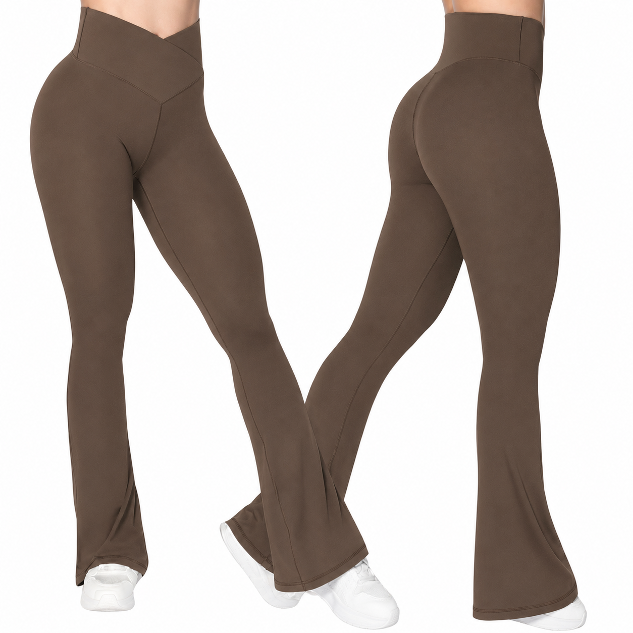 Pantalón bota campana cintura asimétrica