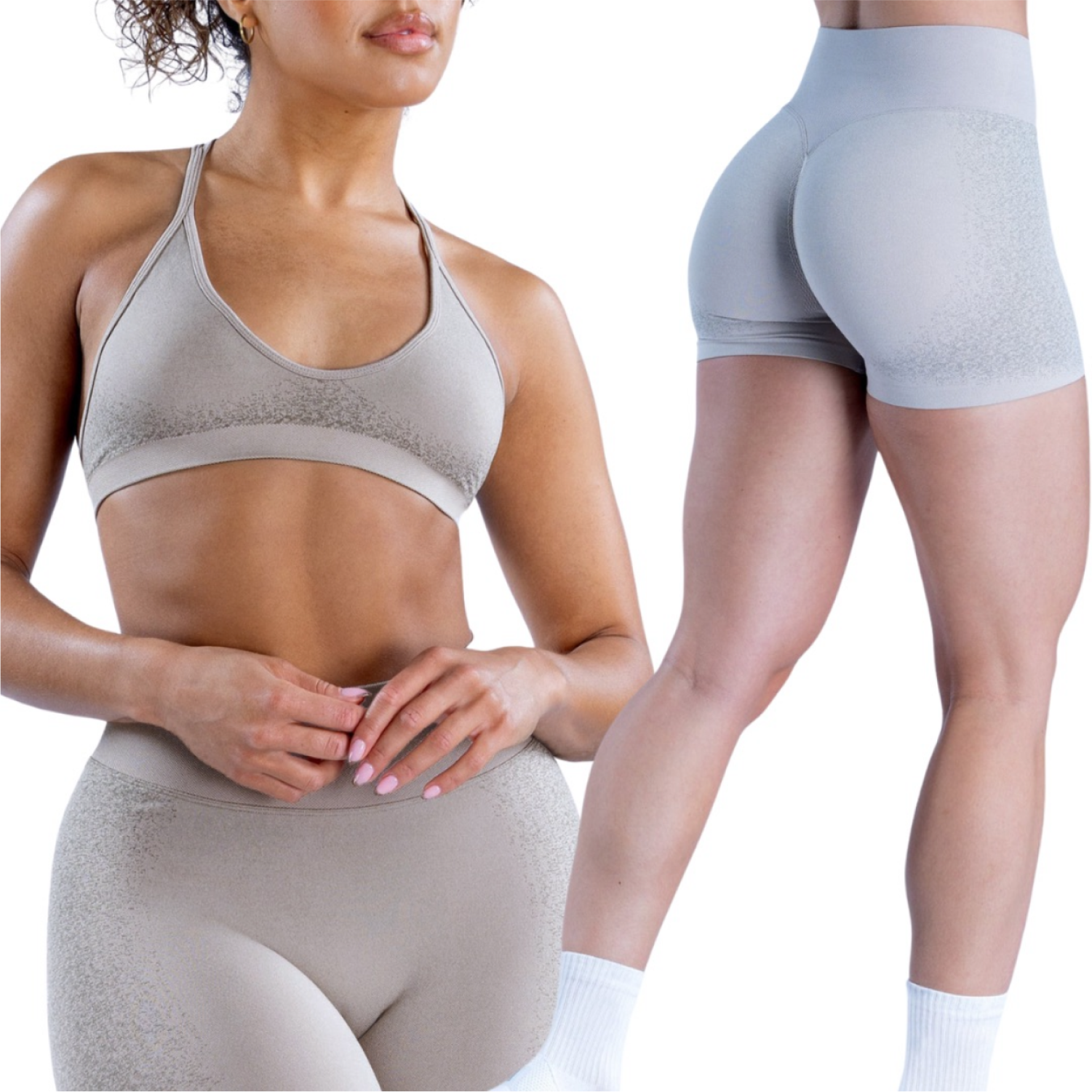 Set Seamless Top + Short - Beige