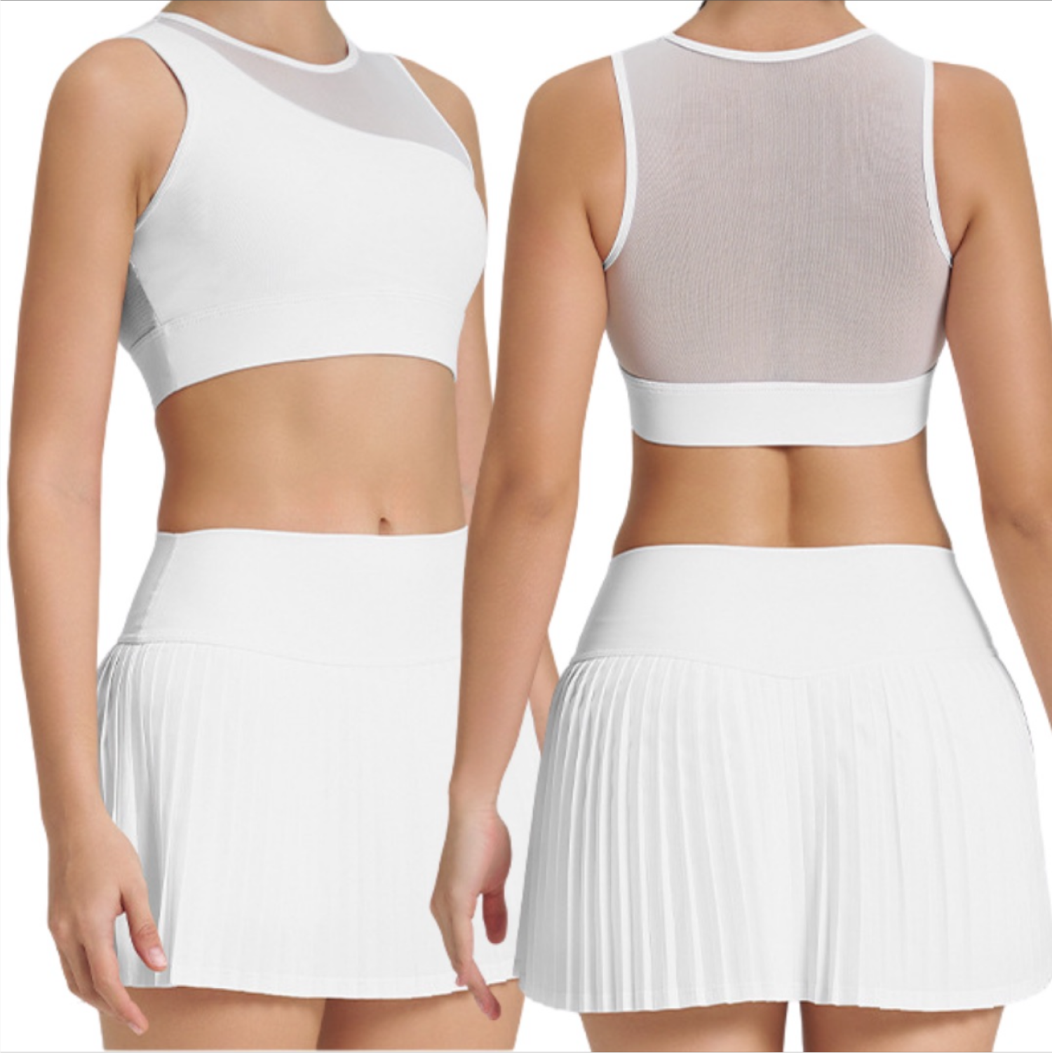 Set de Falda con Transparencias - Blanco