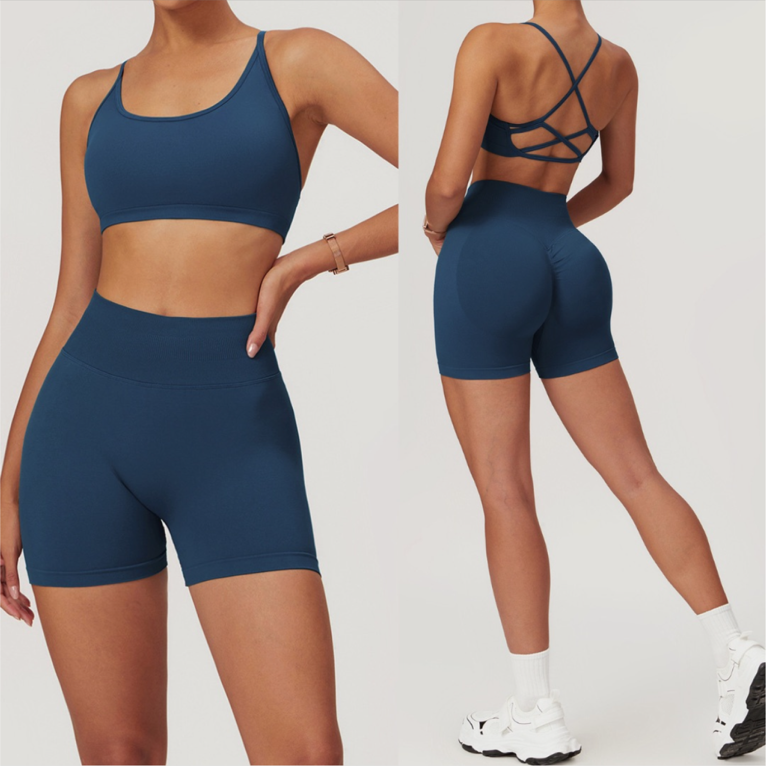 Set Seamless Top + Short - Azul