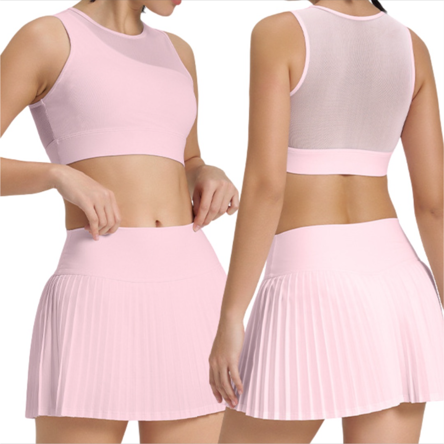 Set de Falda con Transparencias - Rosado