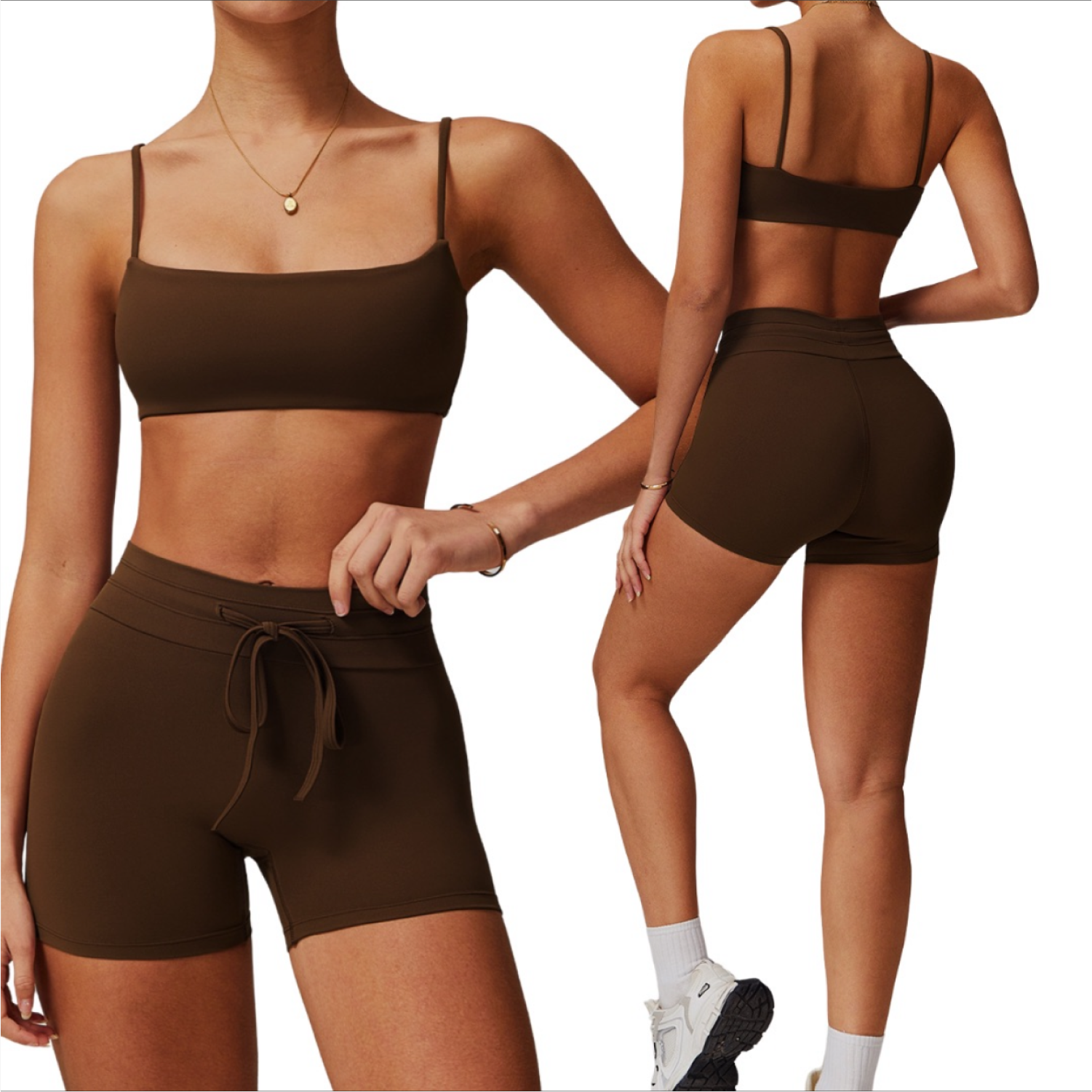 Set Back2basics Top + Short - Marrón
