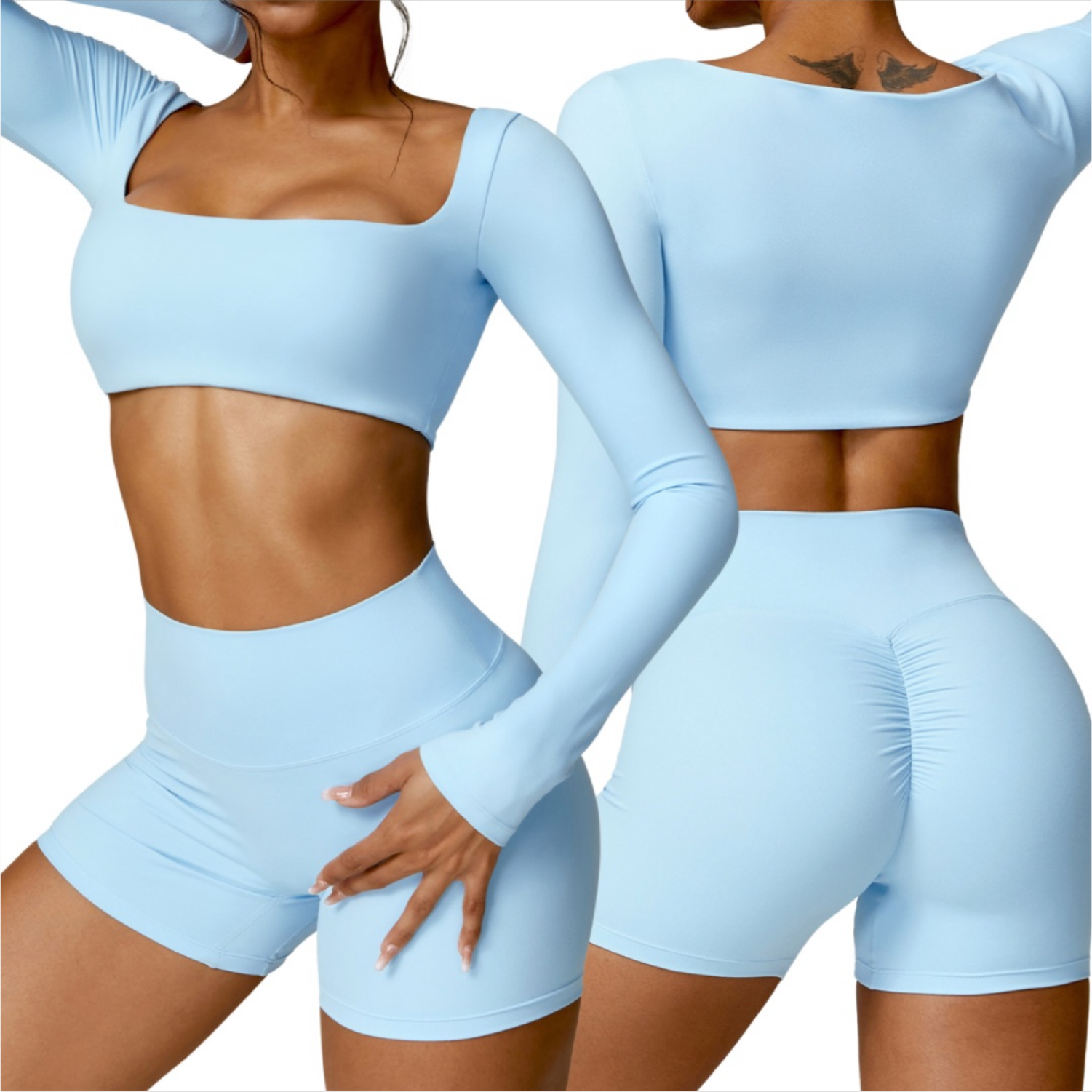 Set Top Long Sleeve+ Short - Celeste