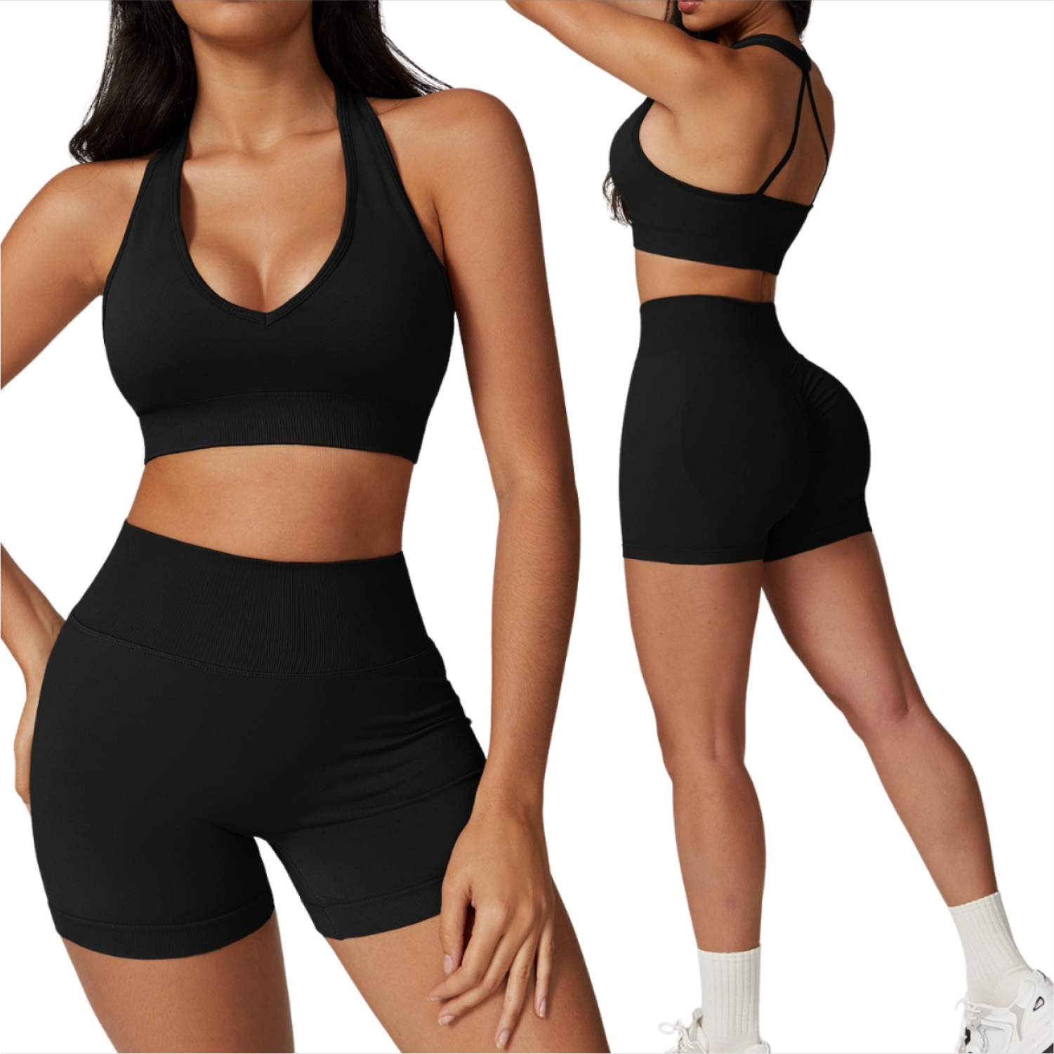 Set Seamless Top + Short - Negro