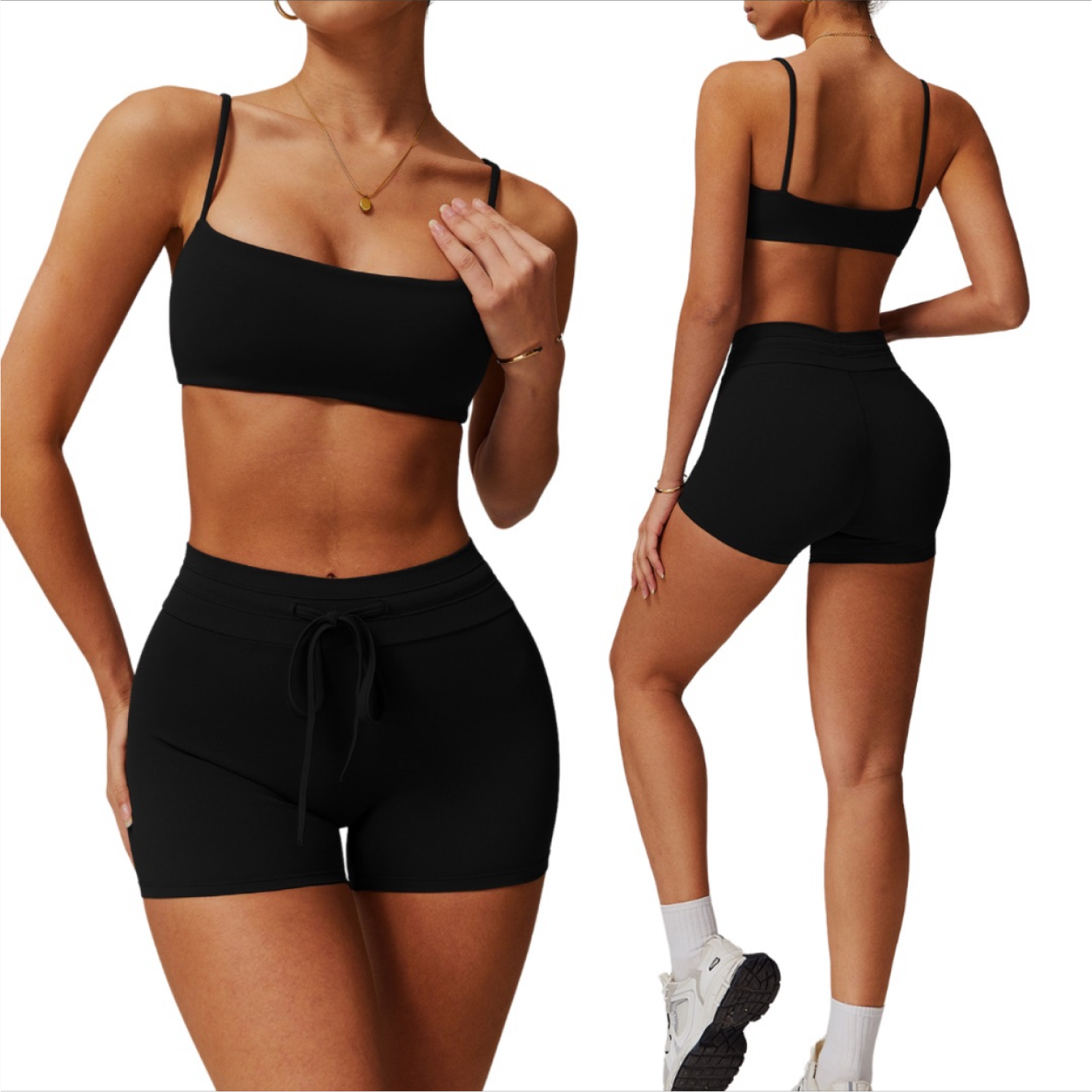 Set Back2basics Top + Short - Negro
