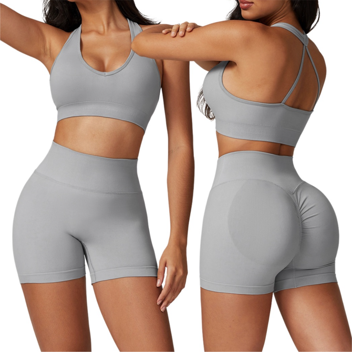Set Seamless Top + Short - Gris