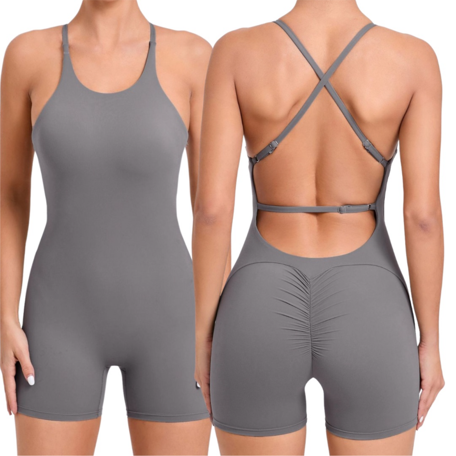 Enterizo Corto Escotado - Gris