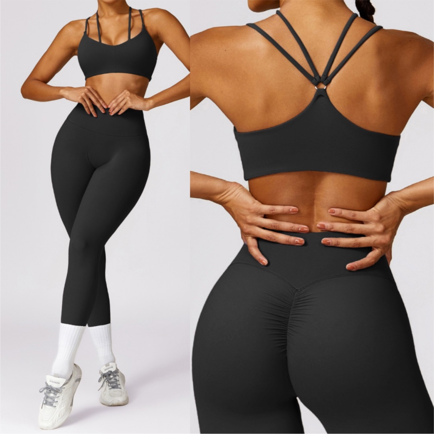 Set Top + Legging - Negro