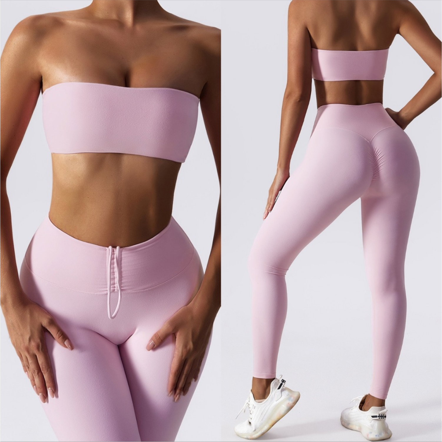 Set Rosado Strapless + Legging
