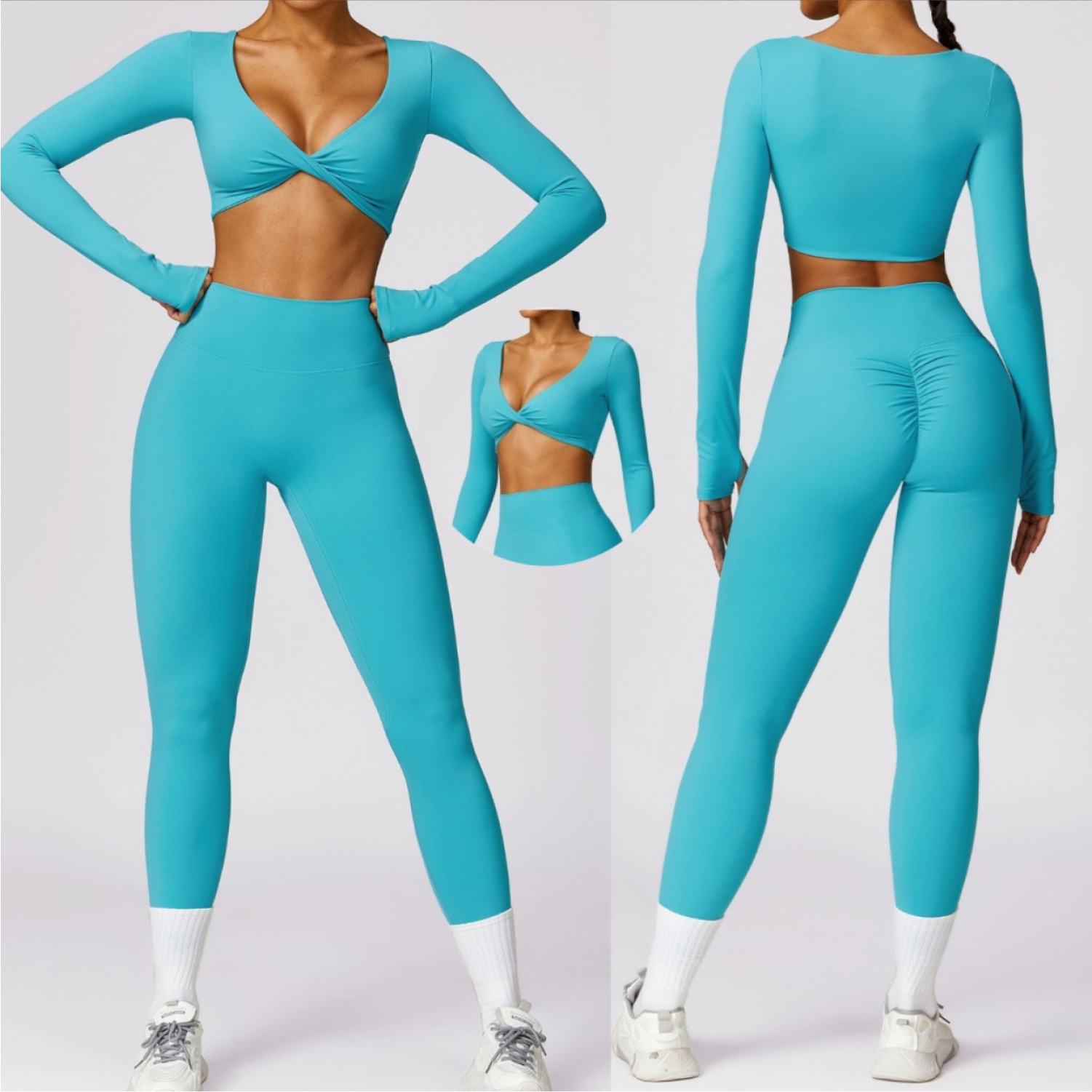 Set Manga Larga + Legging - Turquesa