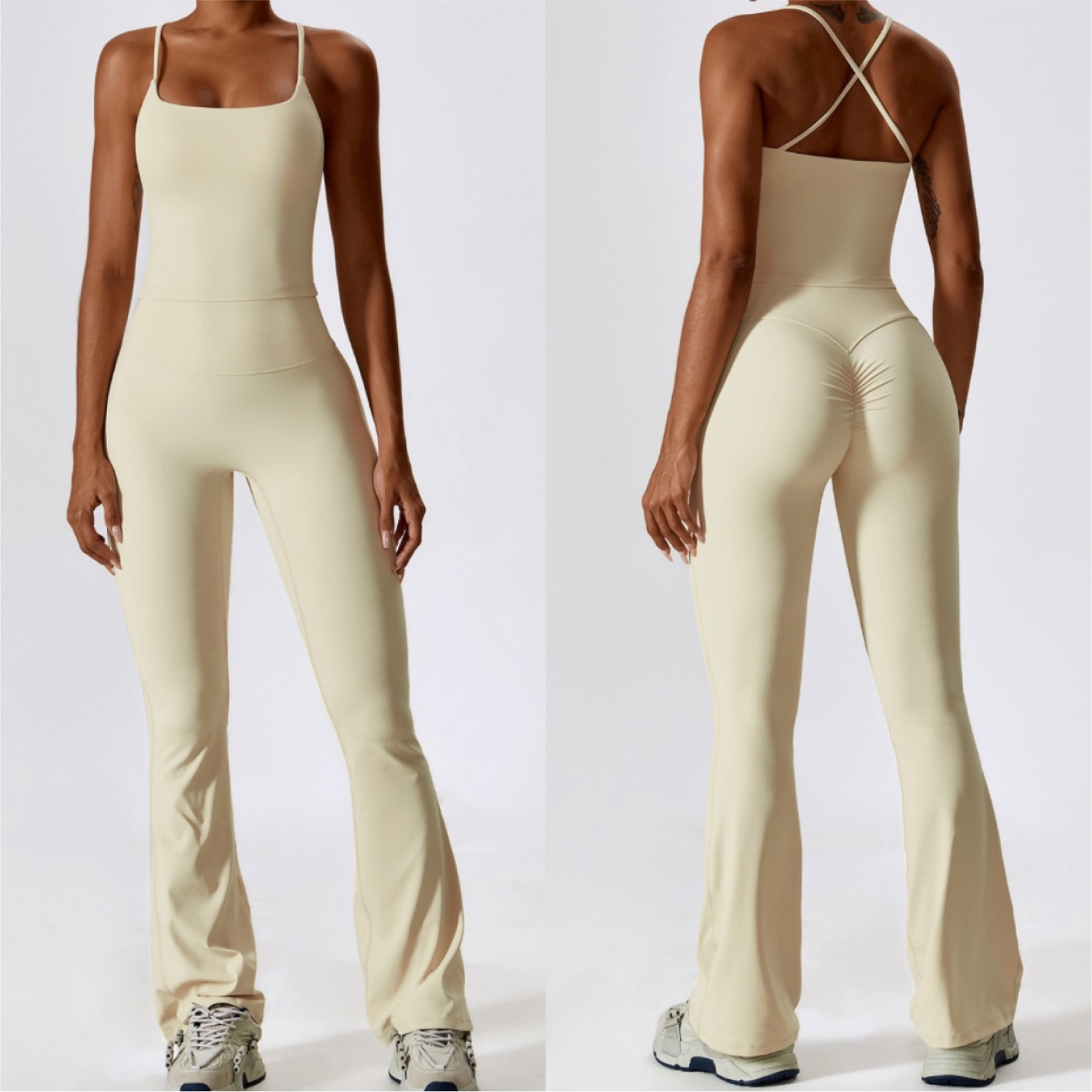 Set Top + Pant Bota Campana - Marfil