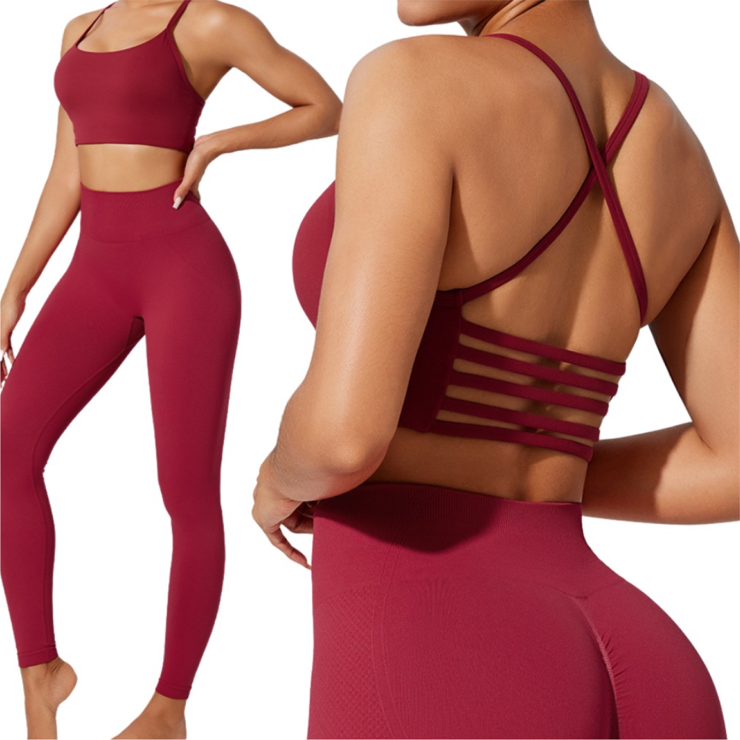Set Seamless Top + Legging - Rojo
