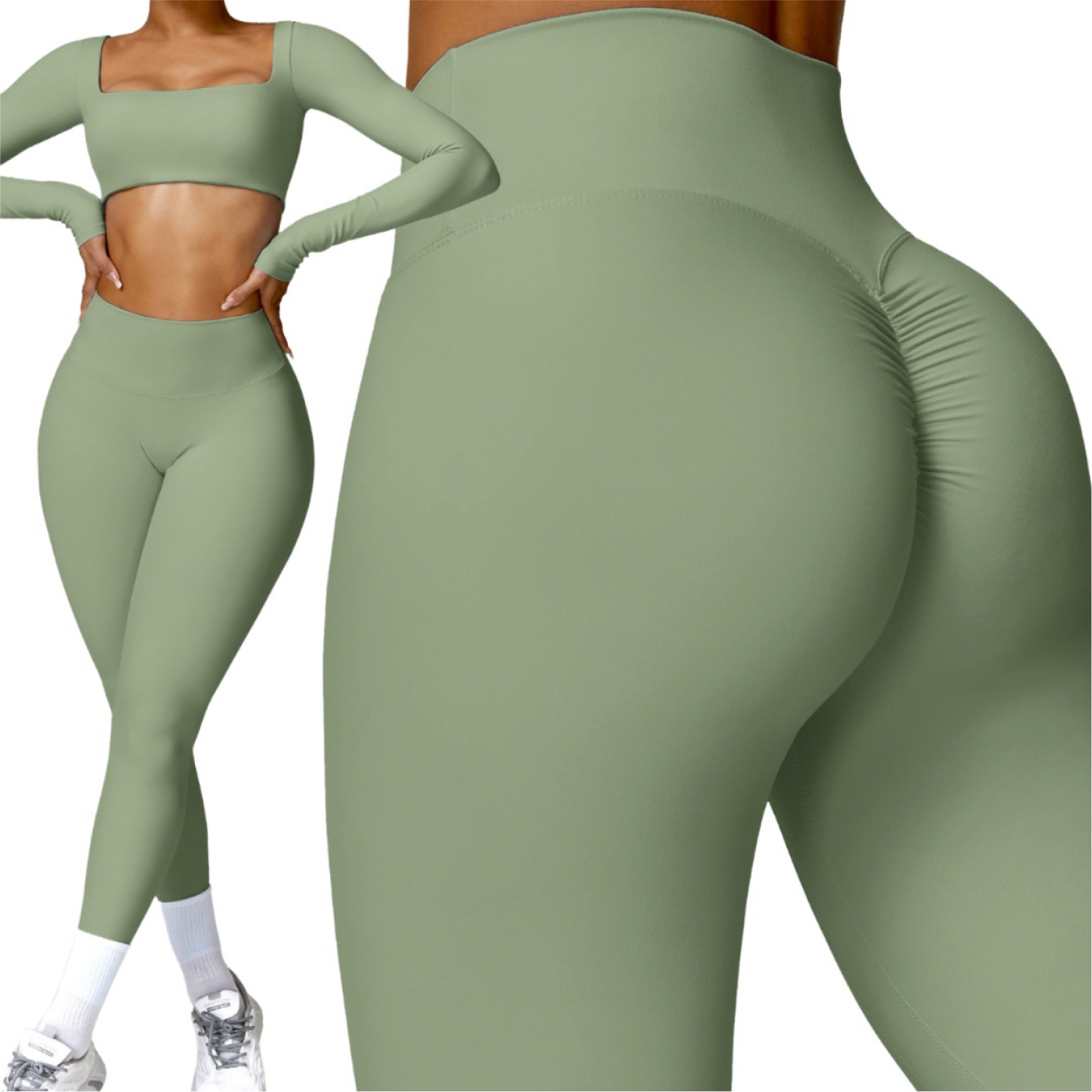 Set Top Long Sleeve + Legging - Verde