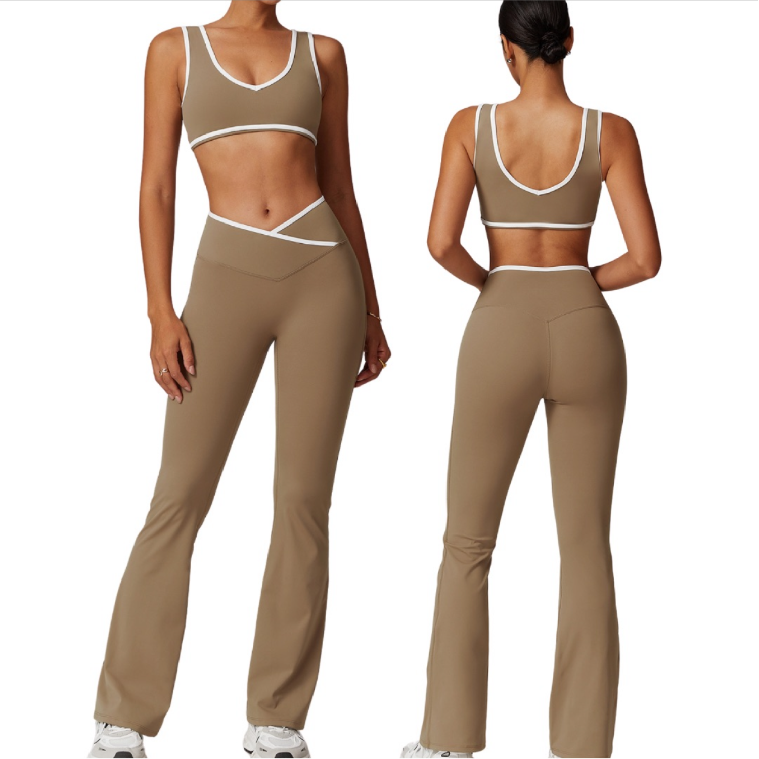 Set Khaki con Lineas Blancas Bota Campana