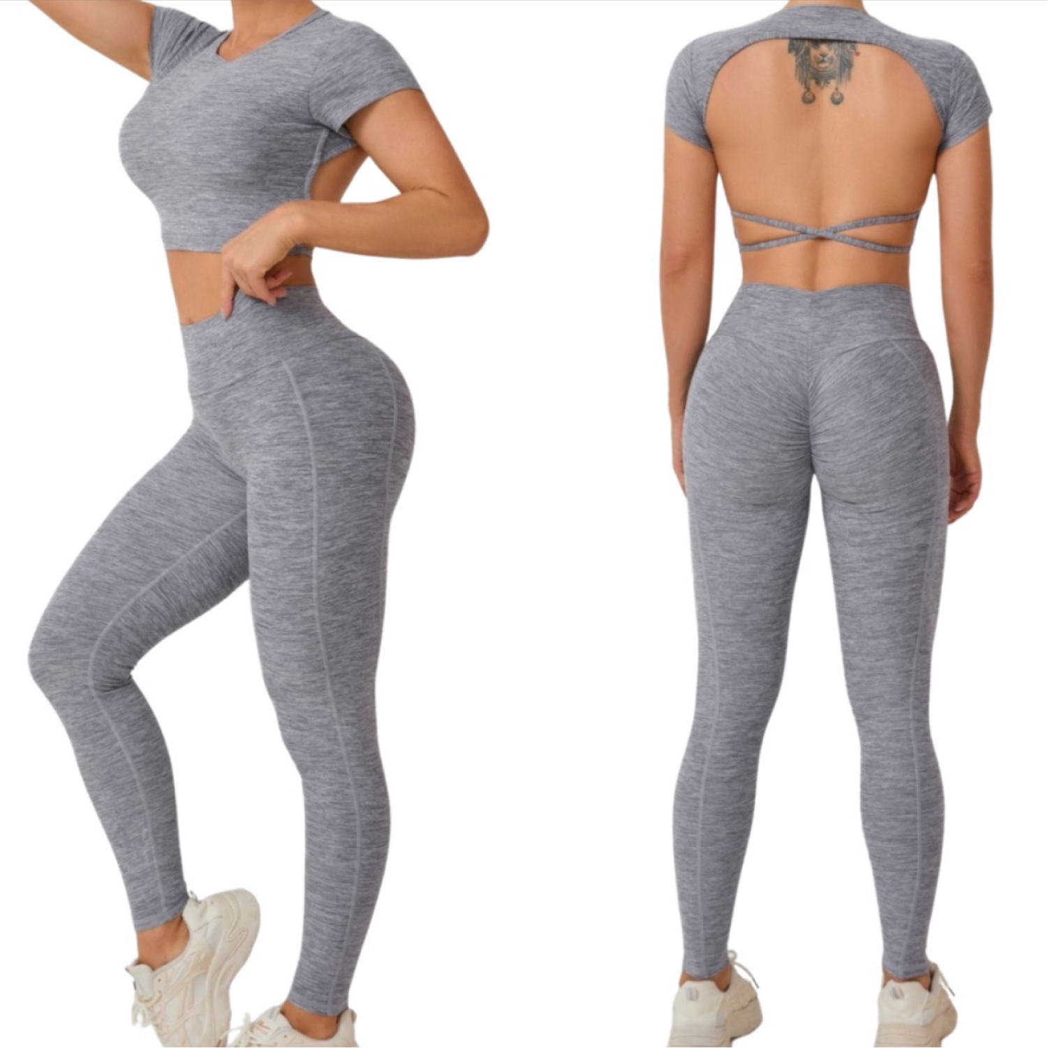 Set Top Espalda Descubierta + Legging