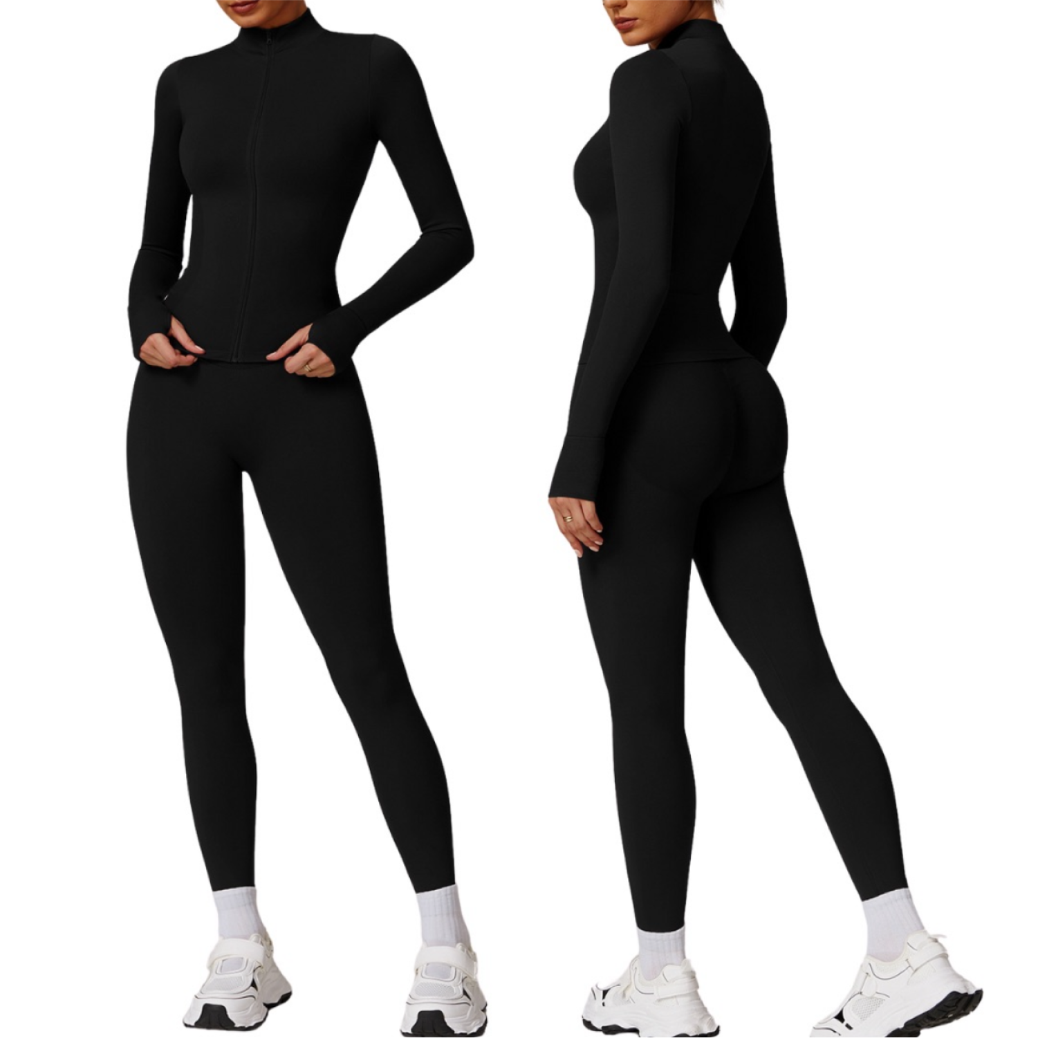 Set Negro Chaqueta + Legging Seamless