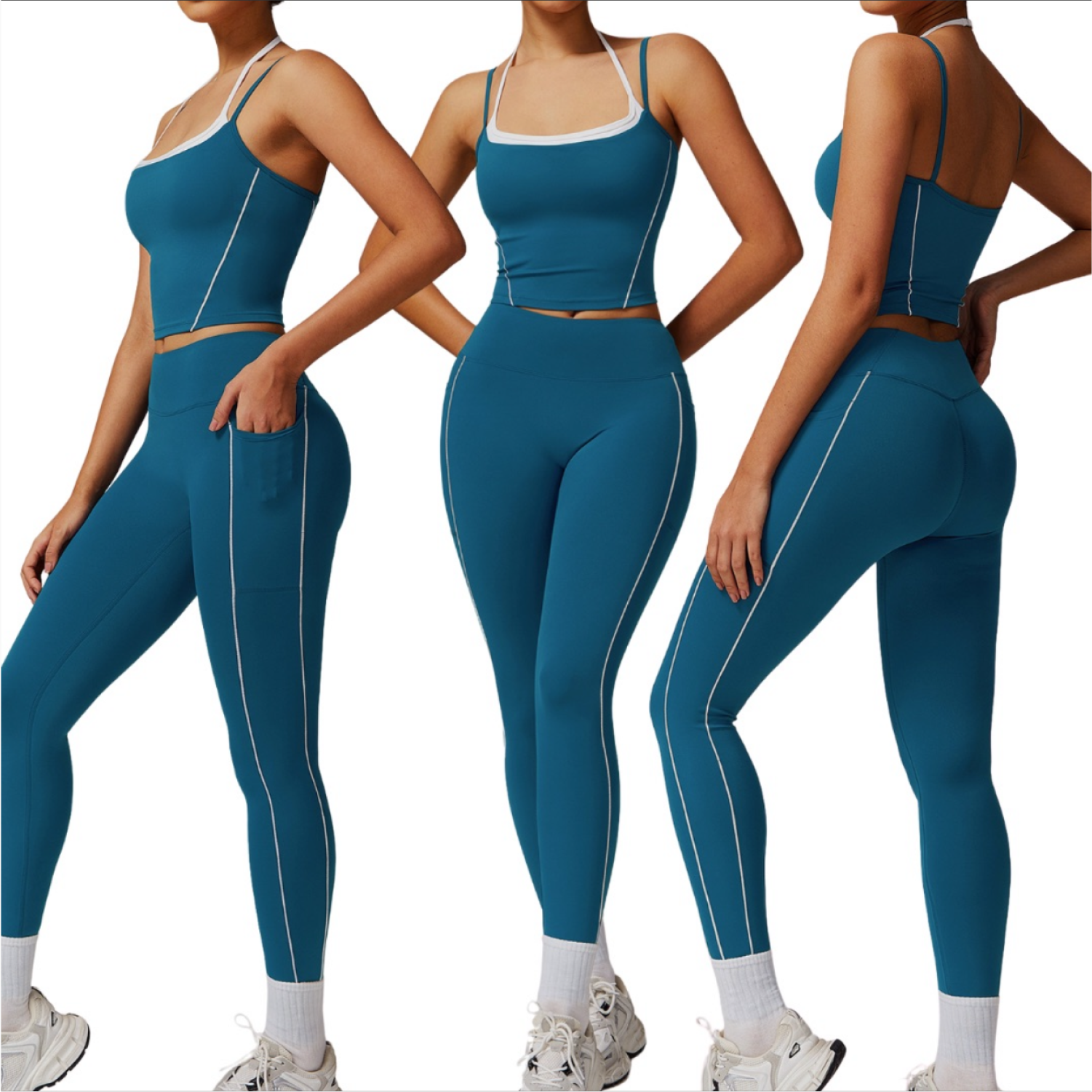 Set Sporty Top + Leggings - Azul