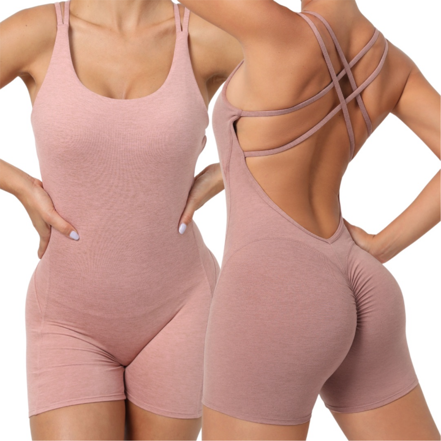 Enterizo Corto Textil Faja - Rosa Palo