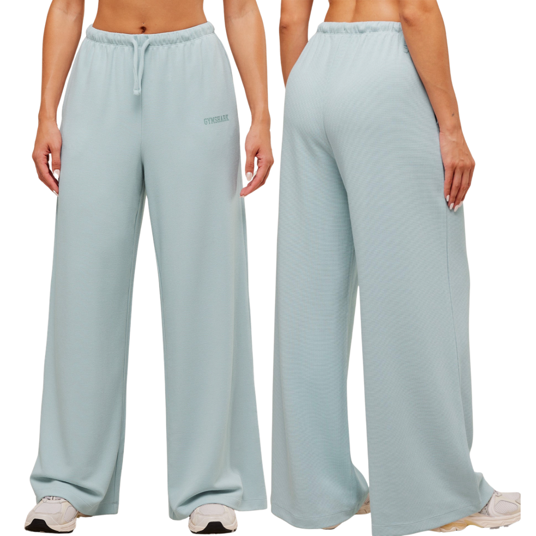 Waffle wide leg pants